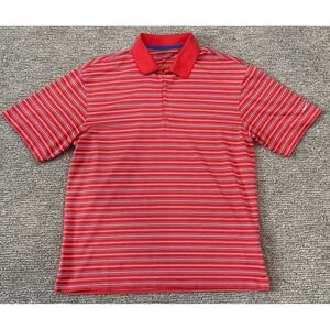 Nike Golf Fit-Dry Striped Polo‎ Moisture Wicking  Men's LARGE Gritty Feel